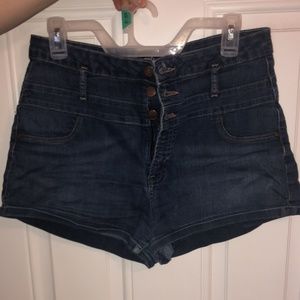high waisted jean shorts